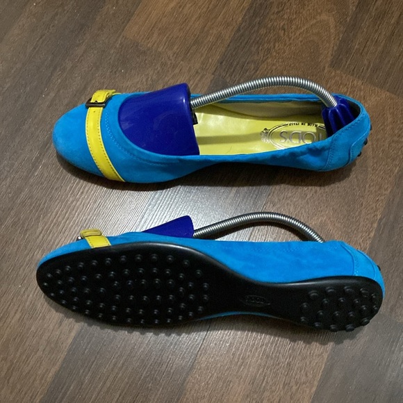 NWOT TOD’S Italian Made Suede Patent Trim Buckle Ballerina Flat Size 38.5 - Picture 7 of 14